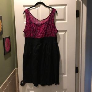 Pink leopard print top dress 2x